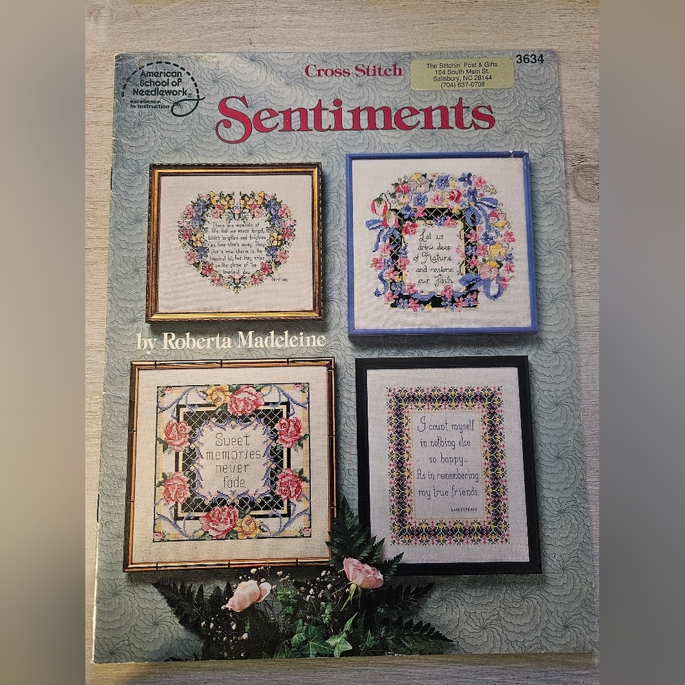 Cross My Heart Sentiments Counted Cross Stitch Leaflet Vintage 1993